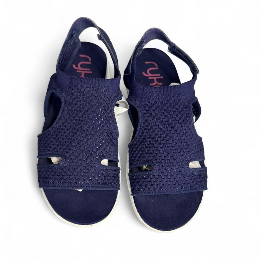 Ryka Navy blue leather sandals with a sporty vibe women's 7  #leathersandals